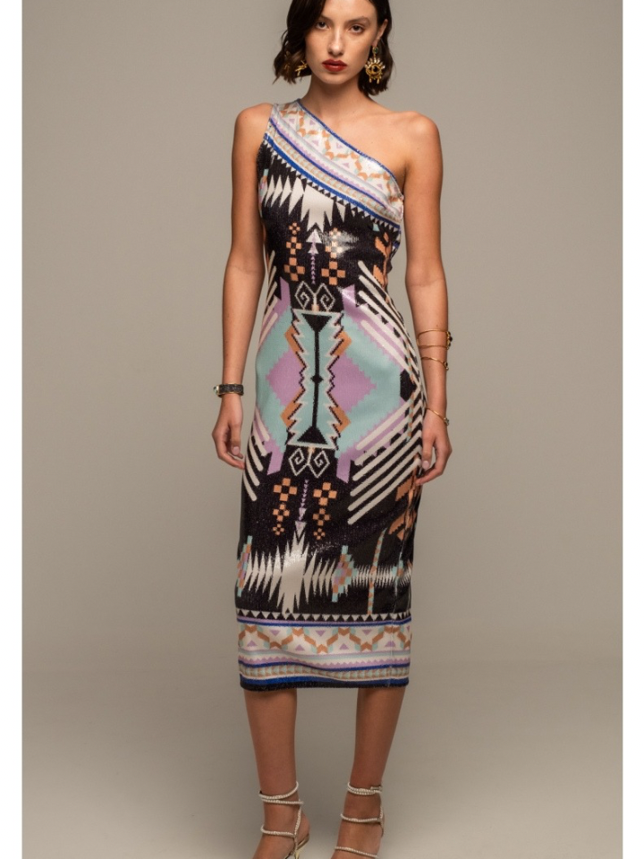 Quantum Sequin Long Dress